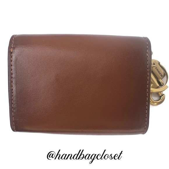 COACH Tea Rose Mini Parker Card Case Key Pouch With Snakeskin Detail Bag - Picture 9 of 16